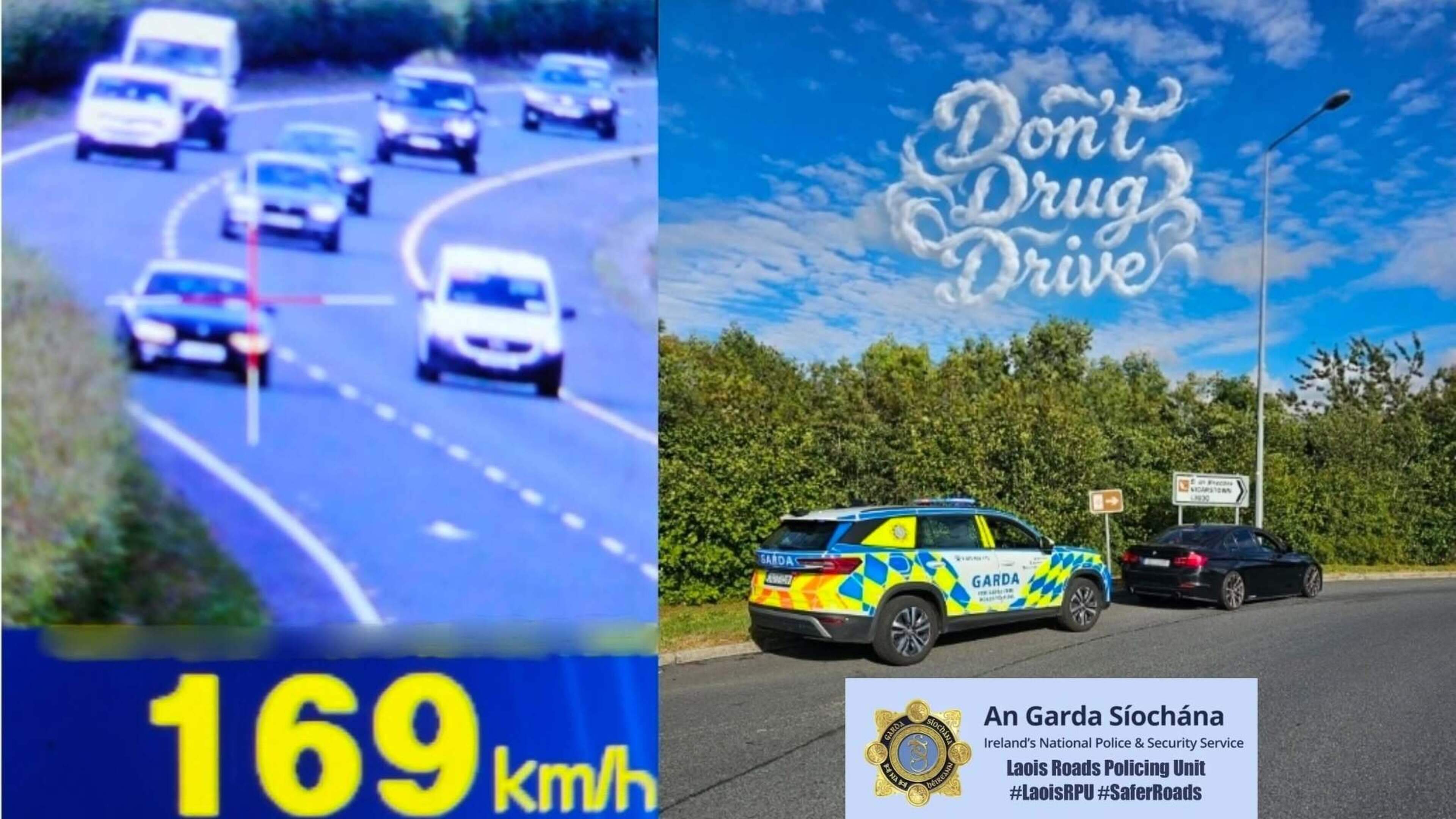 Driver allegedly tests positive for cannabis after being clocked at 169km/h by Laois gardaí